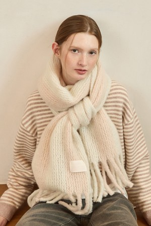 Height stripe rege long muffler - 2color