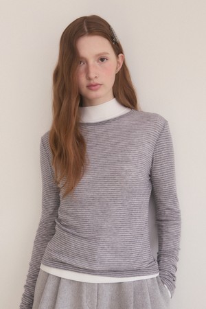 Soft stripe long t shirts - 4color