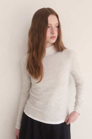 Soft stripe long t shirts - 4color