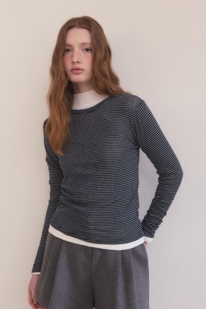 Soft stripe long t shirts - 4color
