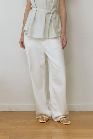 Horn clean wide cotton pants - white