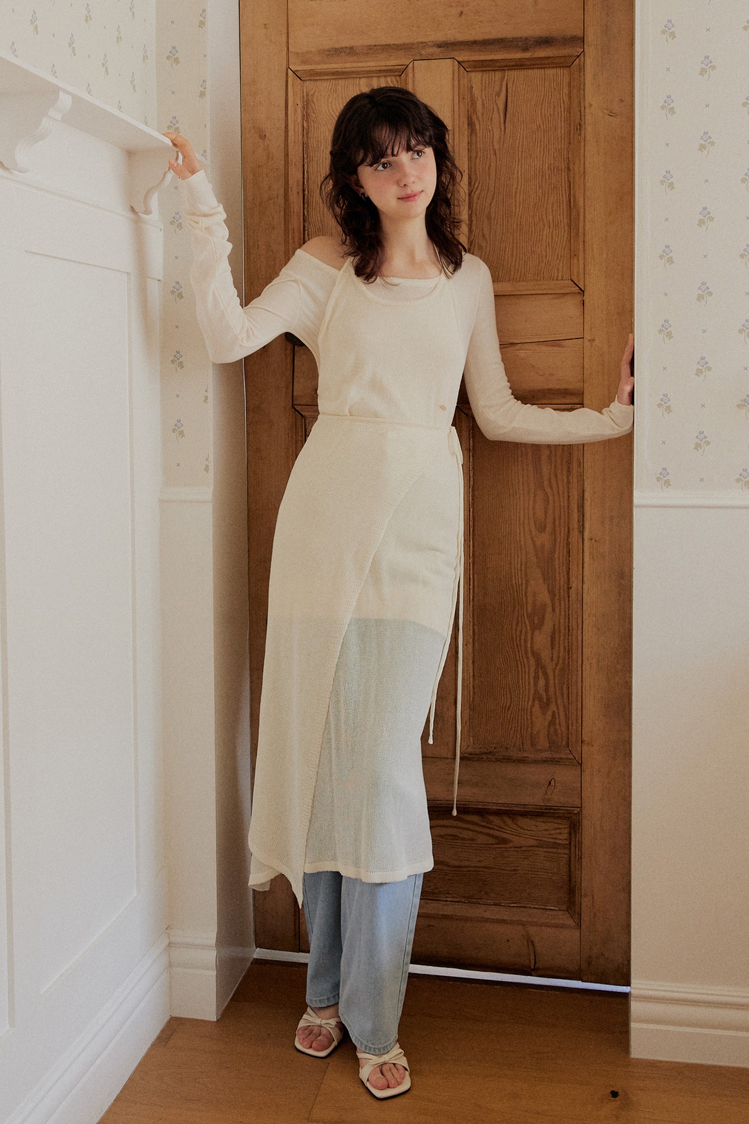 ★ADAUL★ Layered knit dress set ivory Layered knit dress set - ivory_ADAUL - 코오롱몰
