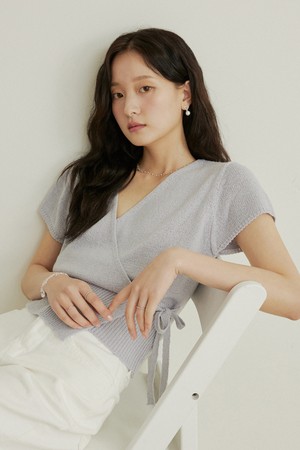 Silver button summer lap knit - 5color