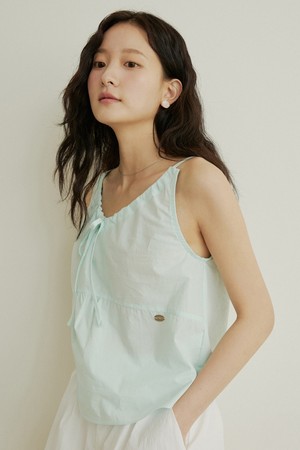 Tunnel string sleeveless blouse - mint