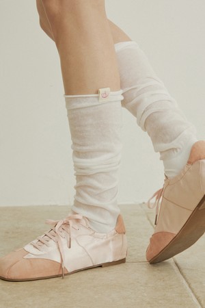 Sailboat AD gauze see through knee socks - 3color