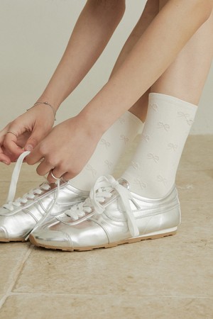 Ribbon pattern cloud charm socks - 3color