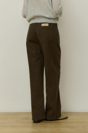 Classic stright denim pants - deep khaki