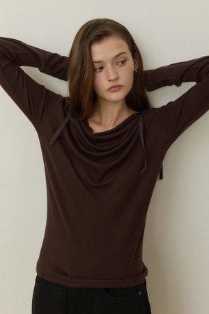 Drape double ribbon t shirts - 3color