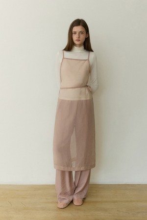 Grace sheer layered wrap dress - ash pink