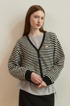 Warm touch stripe v neck cardigan - 5color
