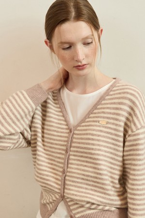 Warm touch stripe v neck cardigan - 5color