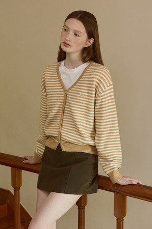 Warm touch stripe v neck cardigan - 5color