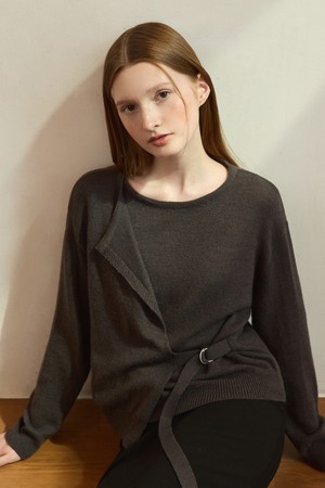 Bouckle lap modern knit - charcoal