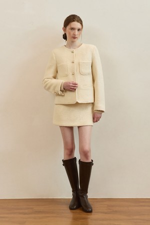 Teddy tweed set - ivory