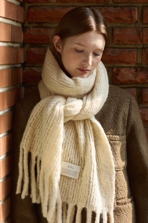 [선물포장] Cream whip long muffler - 3color