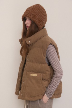 Corduroy overfit vest padding - 2color