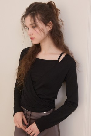 Soft touch mood wrap t shirts set - 3color