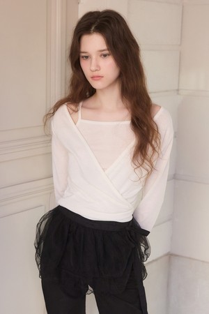 Soft touch mood wrap t shirts set - 3color