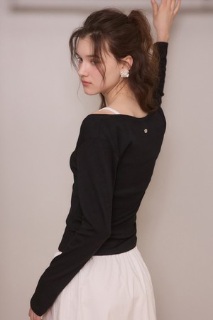 Deep v neck slim fit layered t shirts - 3color