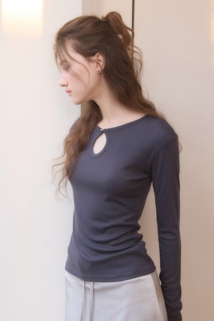 Silver ball button slim fit t shirts - 3color