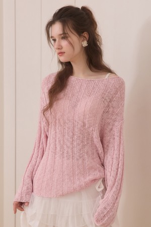 Soft bloom cable knit - pink