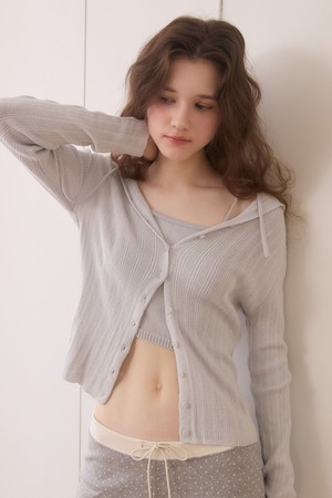 Tight button cardigan - bluegrey