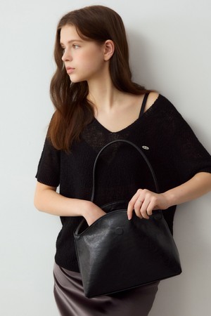 Ake soft flip shoulder bag - black