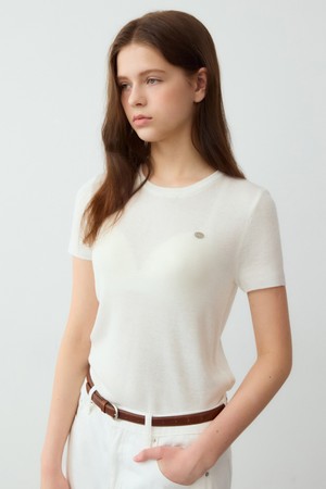 Soft essential summer wool knit tee - 4color