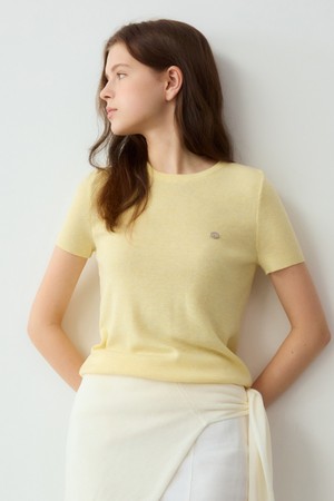 Soft essential summer wool knit tee - 4color