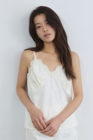 Jacquard satin bustier - cream