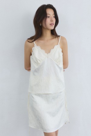 Jacquard satin set - cream
