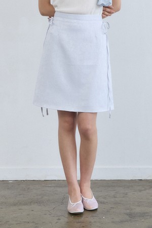 Jacquard satin ribbon midi skirt - sora