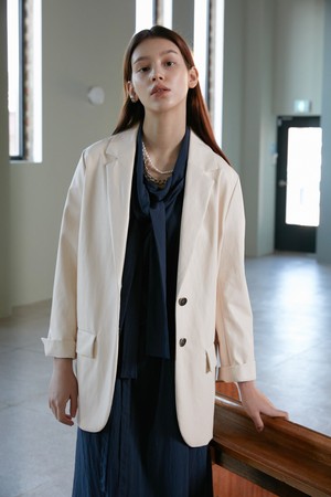 [21SS] ECO LEATHER DETACHABLE HOODIE JACKET_CREAM [U1S0J101/14]