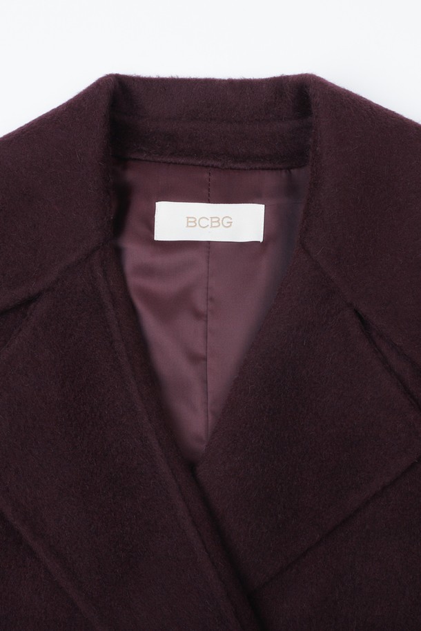 BCBG - 코트 / 패딩 - [22WT] 라마 블랜딩 핸드메이드 코트_Burgundy B2W9G19025