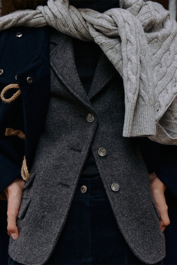 UNTOLD LABEL - 자켓 - [23FW] PREP MELANGE WOOL JACKET_GRAY [U3W0J10516]