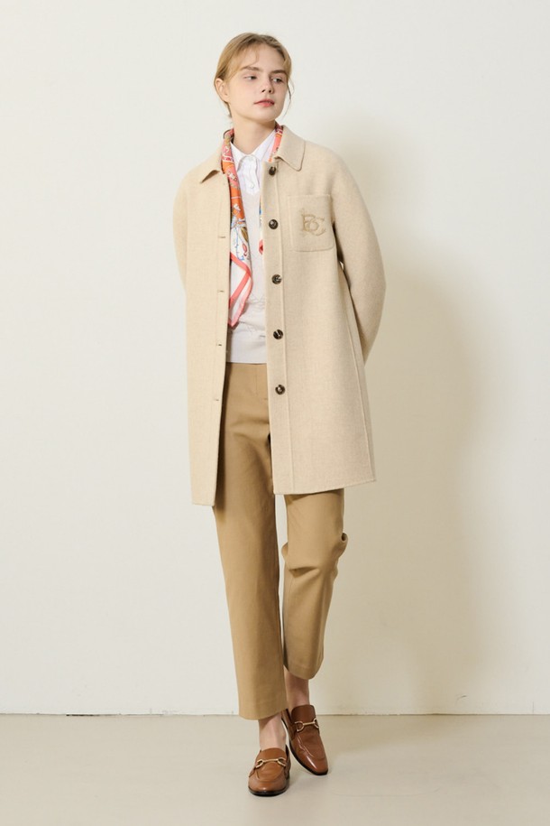 BCBG - 코트 - [23SP] 울 멜란지 하프 코트_L/Beige B3S1H80171