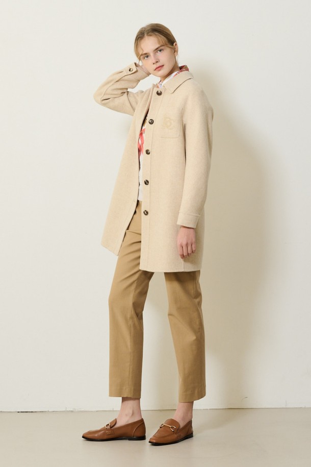 BCBG - 코트 - [23SP] 울 멜란지 하프 코트_L/Beige B3S1H80171