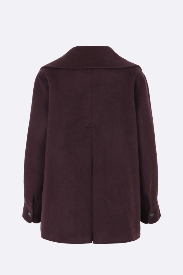 BCBG - 코트 / 패딩 - [22WT] 라마 블랜딩 핸드메이드 코트_Burgundy B2W9G19025