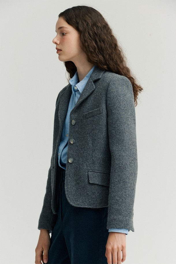 UNTOLD LABEL - 자켓 - [23FW] PREP MELANGE WOOL JACKET_GRAY [U3W0J10516]