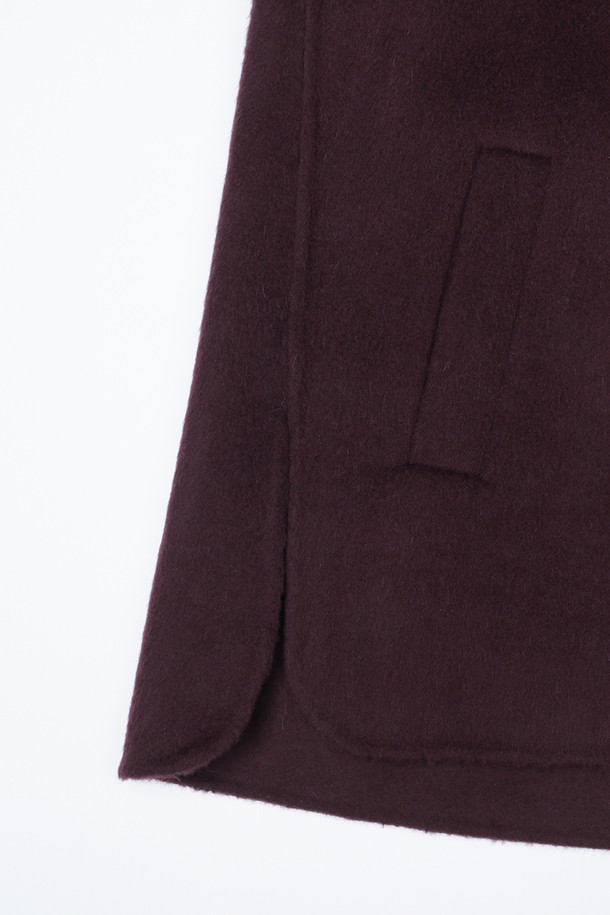 BCBG - 코트 / 패딩 - [22WT] 라마 블랜딩 핸드메이드 코트_Burgundy B2W9G19025