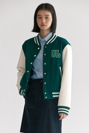 [22FW] UL MELTON VARSITY JUMPER_GREEN [U2F0R15042]