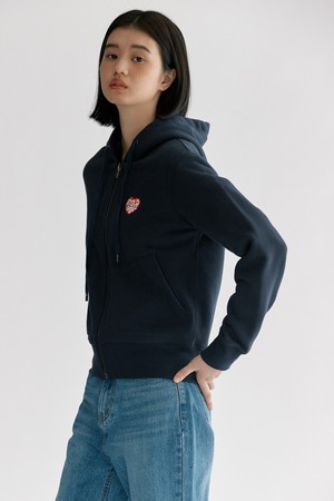 [22FW] UL HEART LOGO ZIP-UP HOODIE_NAVY [U2F0X40455]