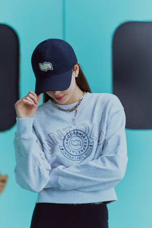 [23SS] TULIP DOUBLE LOGO CROP MTM_GRAY [U3S0X40996]