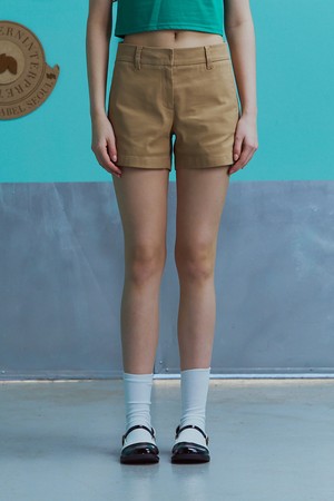 [23SS] TULIP LOGO COTTON SHORTS_BEIGE [U3S0P30372]