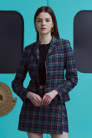 [23SS] PREP TARTAN CHECK JK_NAVY TARTAN [U3S0J10355]