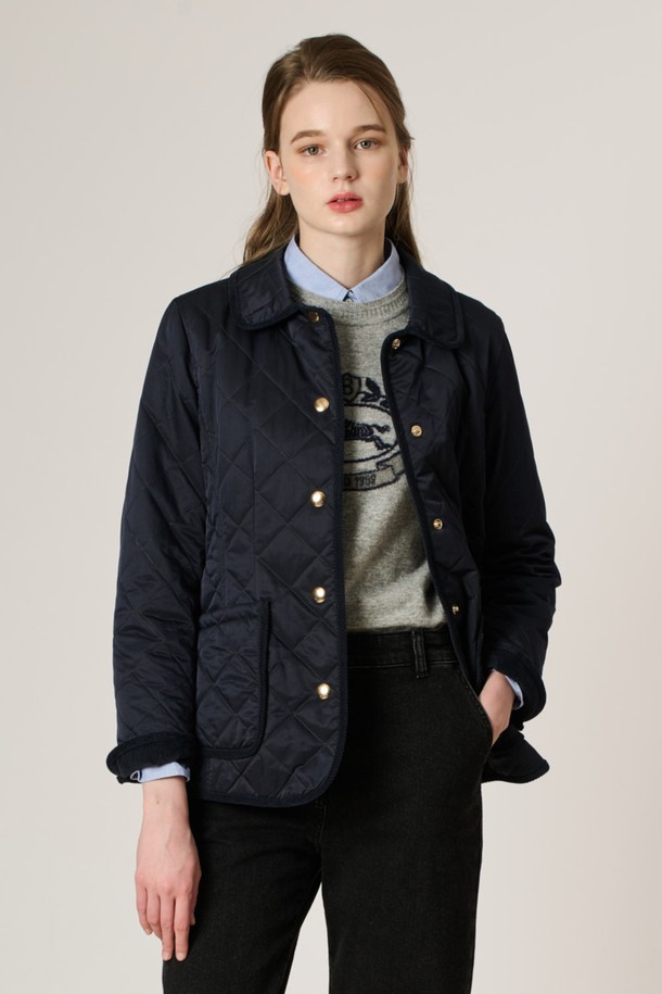 BCBG - 점퍼 - [23FW]클래식 퀼팅 점퍼 - Navy B3W9R13555