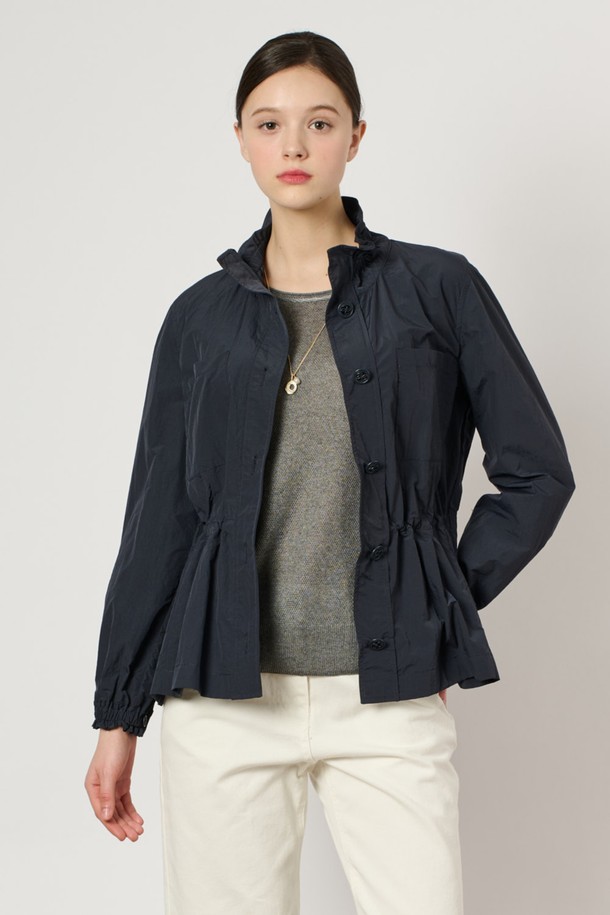 BCBG - 점퍼 - [24SU] 하이넥 드로우스트링 점퍼 - Navy B4M3R15055