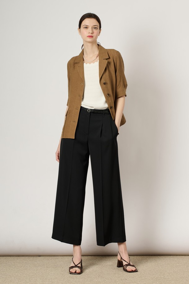 BCBG - 자켓 - [24SU]오픈 카라 린넨 자켓 - Dark Beige B4M4J12373