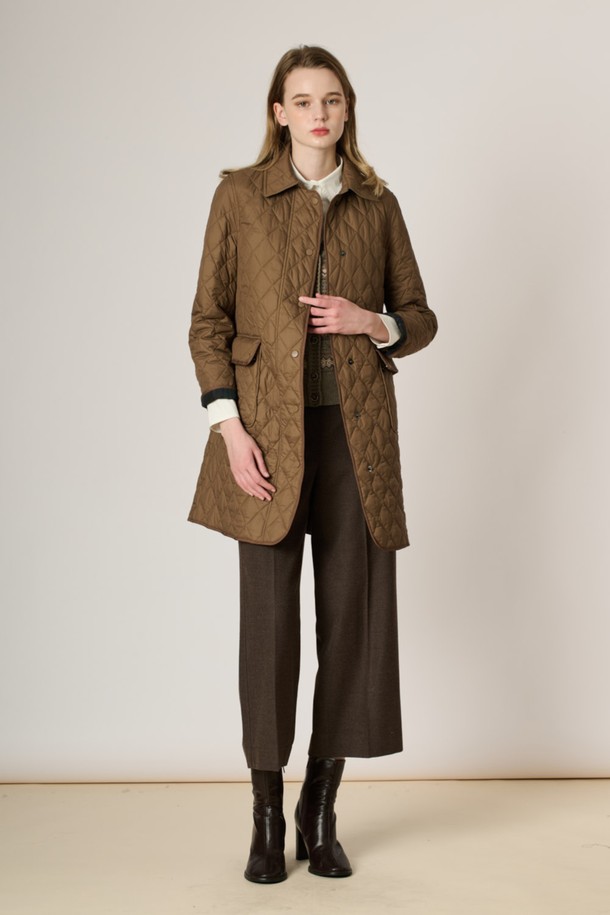 BCBG - 점퍼 - [23FW] 퀼티드 패딩 아우터_BROWN B3W9R14074