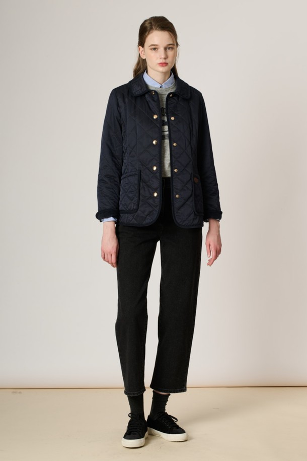 BCBG - 점퍼 - [23FW]클래식 퀼팅 점퍼 - Navy B3W9R13555